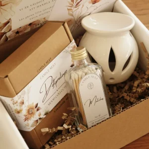 Self care presentbox med doftvax & aromalampa – Doftpraliner startkit