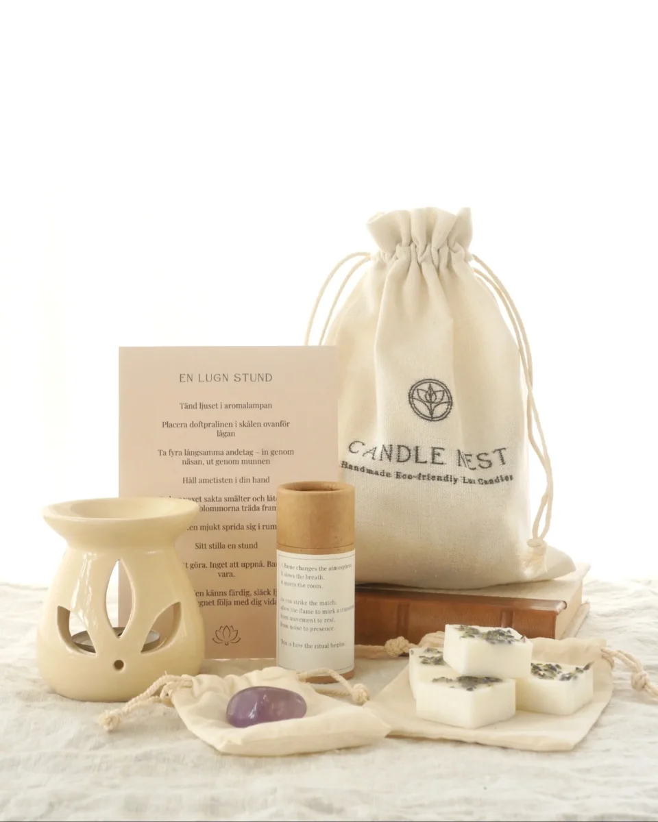 En lugn stund – self care kit med aromalampa, doftpraliner & ametist - Bild 2