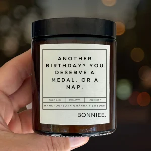 Another birthday. You deserve a medal. Or a nap. - Funny Gift Candle