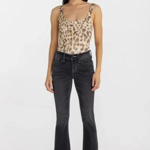 MISS ME SVART Ziven Wing Stitched Bootcut