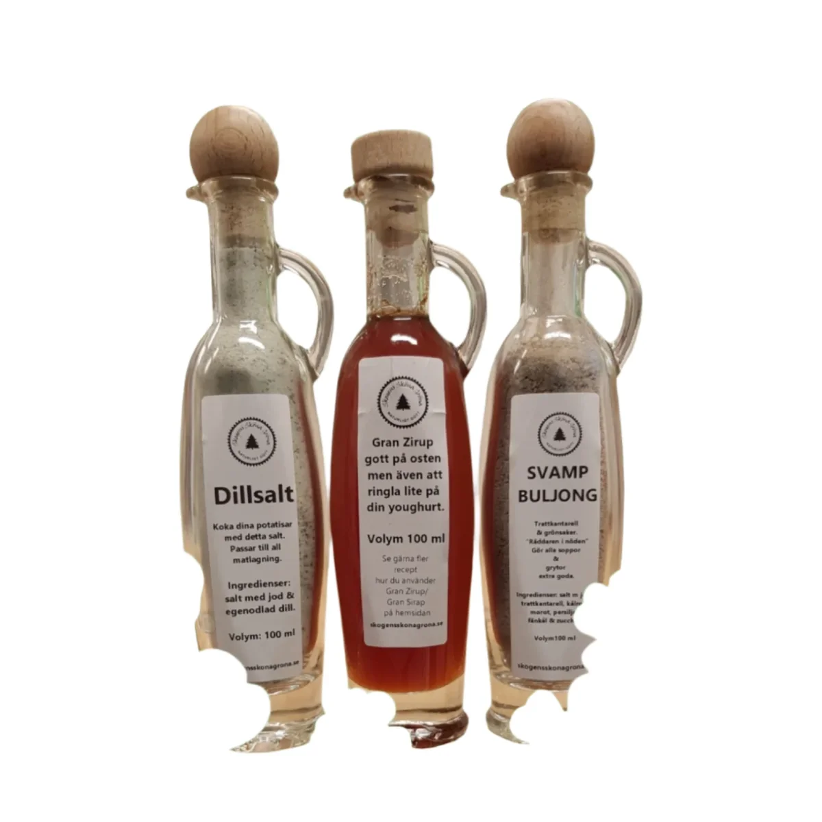 TRIPPEL 3 flaskor. Innehåller Gran Zirup, Citronrapsolja samt Granskottssalt. 3 x 100 ml. - Bild 2